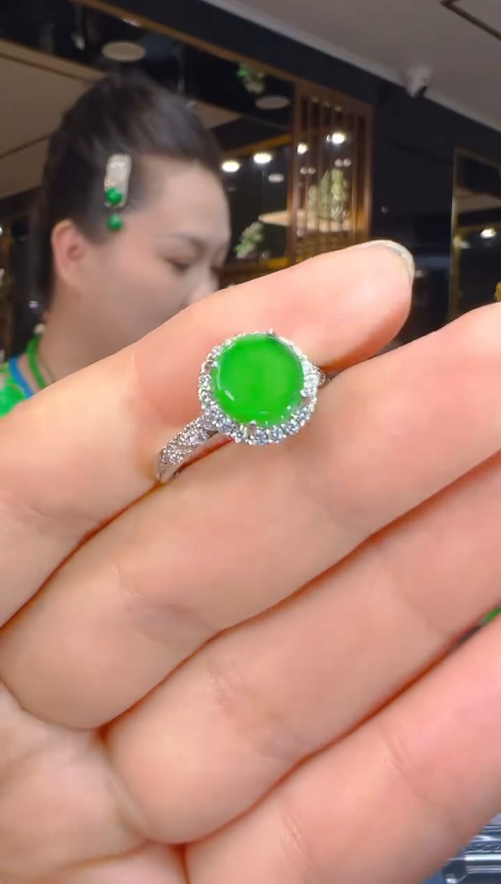 翡翠戒指银S925镶嵌153（多样性发其一）