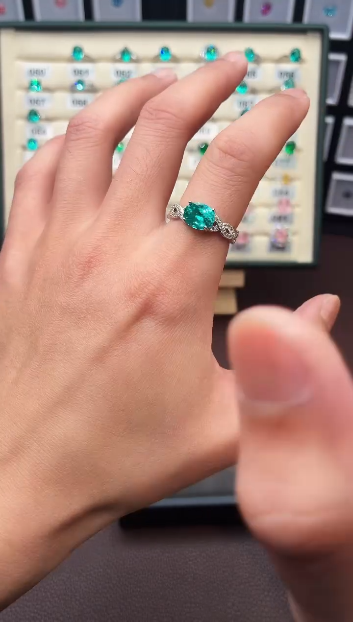 银S925镶嵌戒指碧玺111