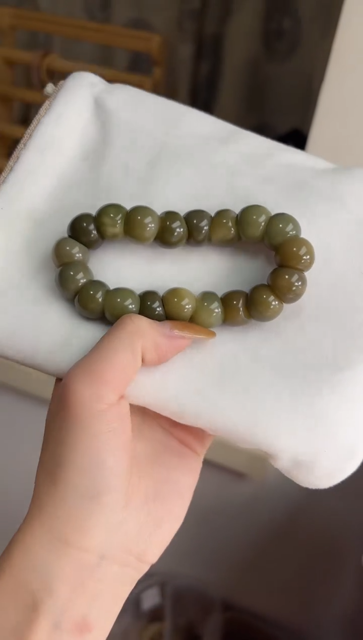 手串菩提根/象牙果沐h83玉化蒜瓣大肠15mm手串
