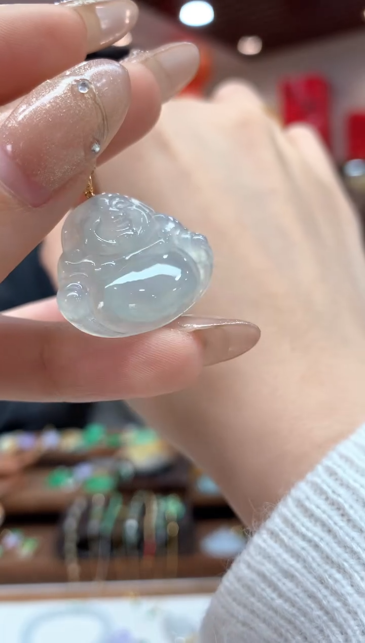 【闪购商品】翡翠吊坠(不含链)18K金镶嵌佛公