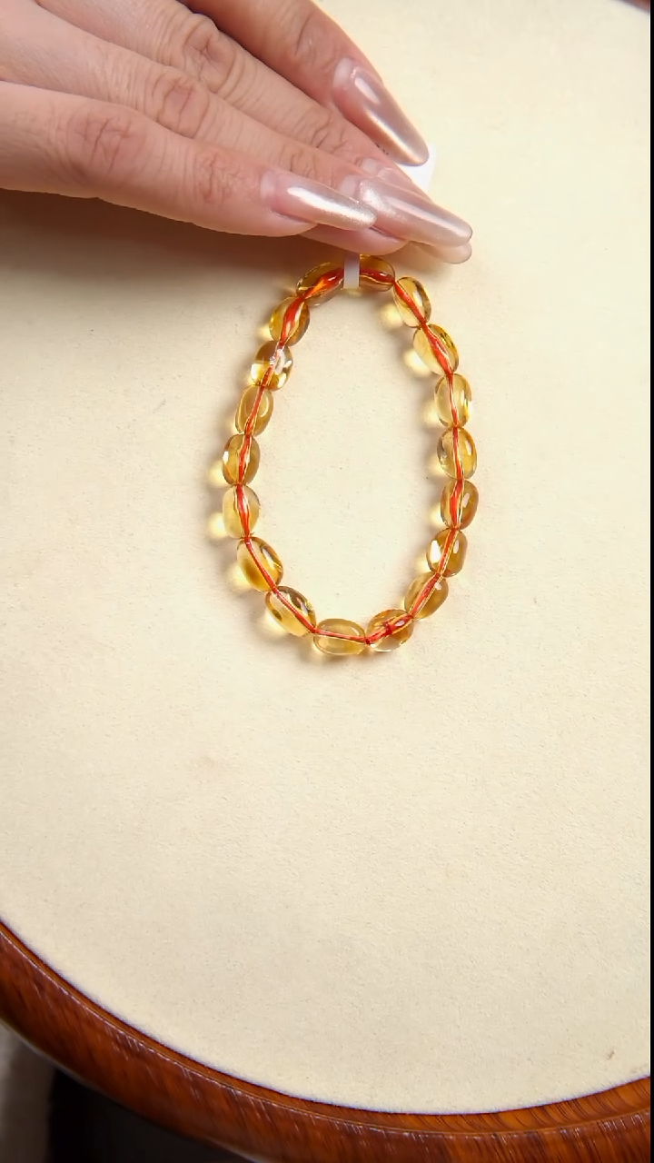 【闪购商品】水晶手串未镶嵌天然黄水晶单圈手串