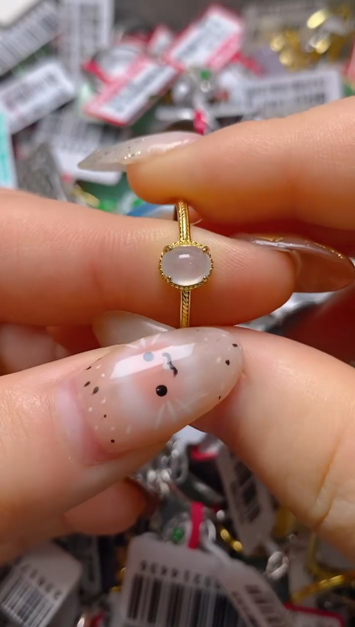 银S925镶嵌戒指翡翠百内无证书