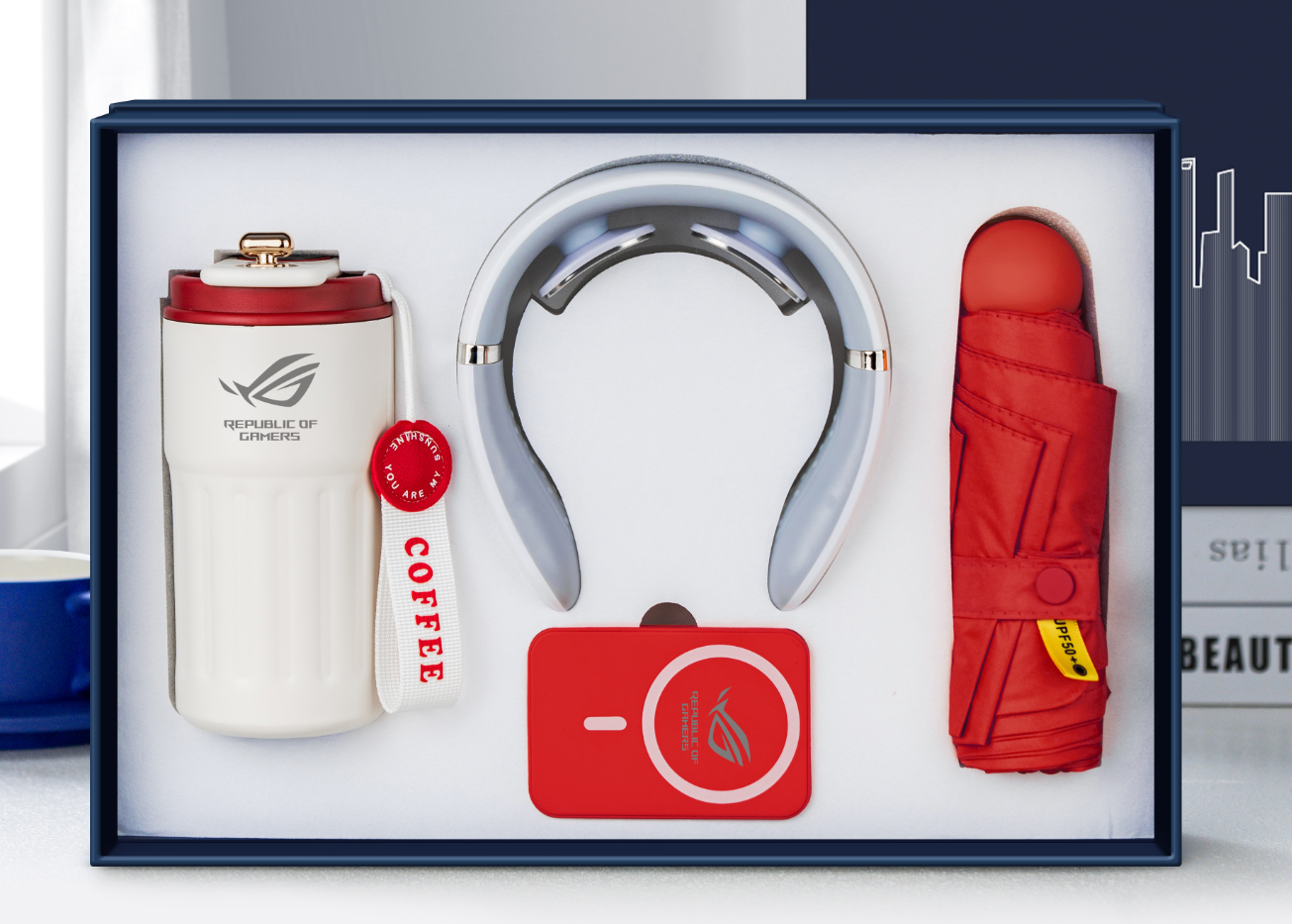 定制新年大礼盒（保温杯 颈部按摩 磁吸充电宝 折叠伞）