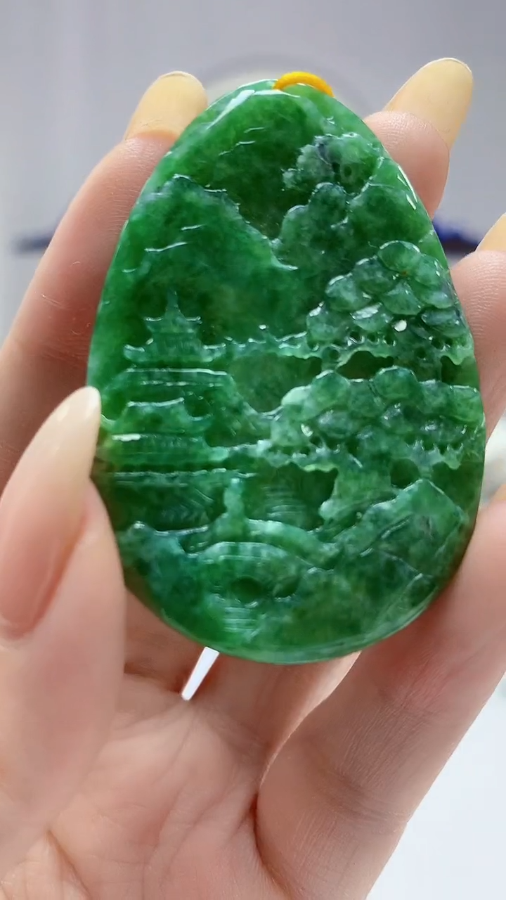 【闪购商品】定制翡翠未镶嵌4812DD-毛货挂件85