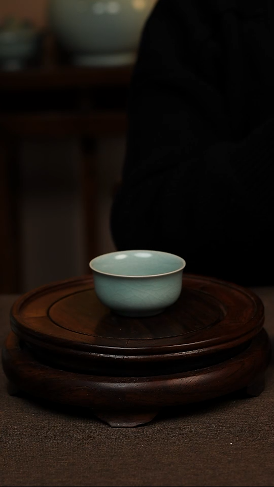 瓷片天青色天际杯60ml微瑕不带礼盒