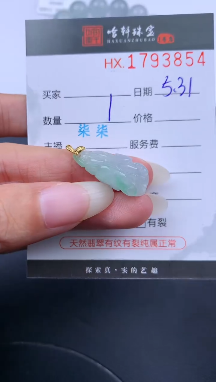 翡翠挂件未镶嵌哈轩 挂件1