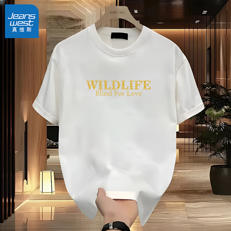 真维斯短袖夏季纯棉男士t恤重磅圆领半袖潮流百搭青年韩版体恤男t