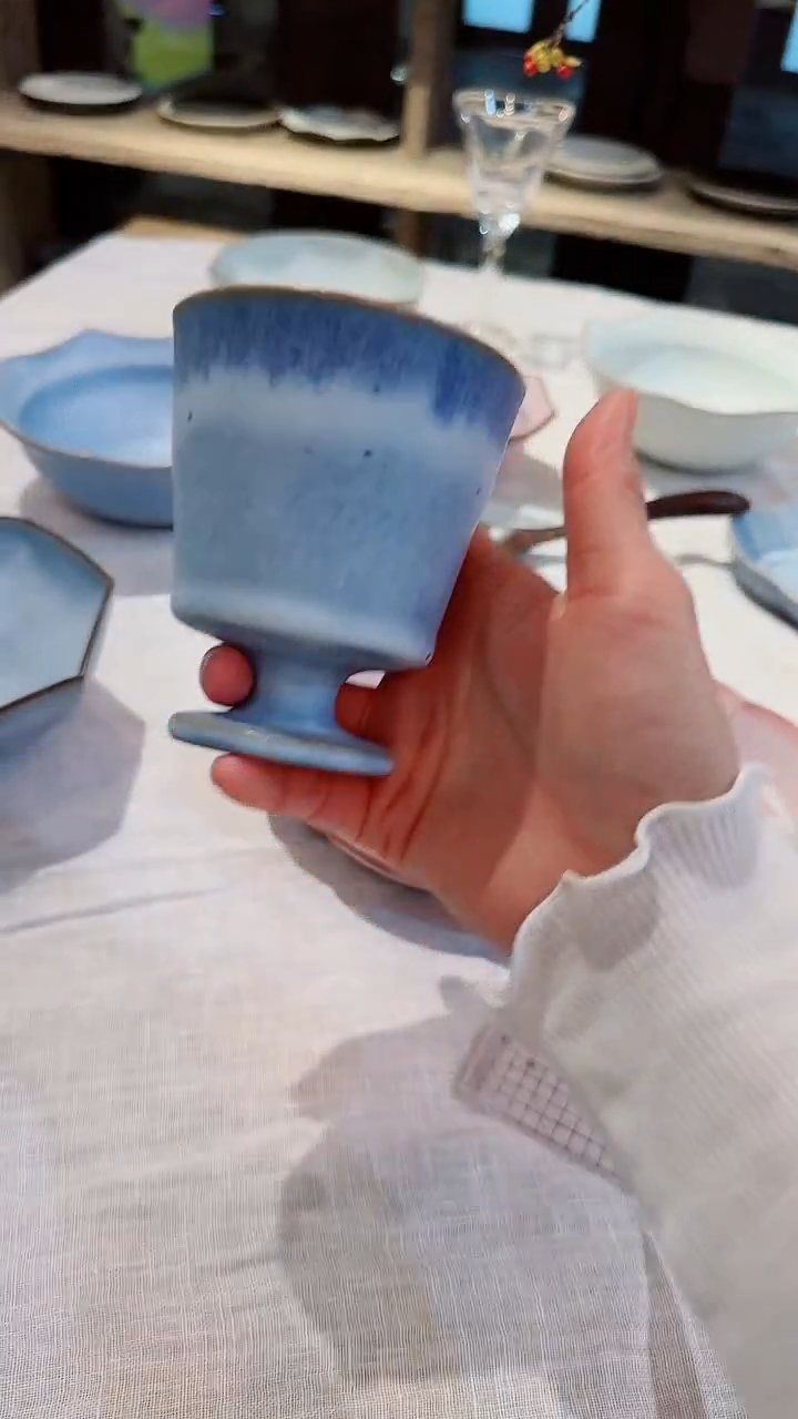 【闪购商品】杯【预售中林】蓝色高足杯*1个