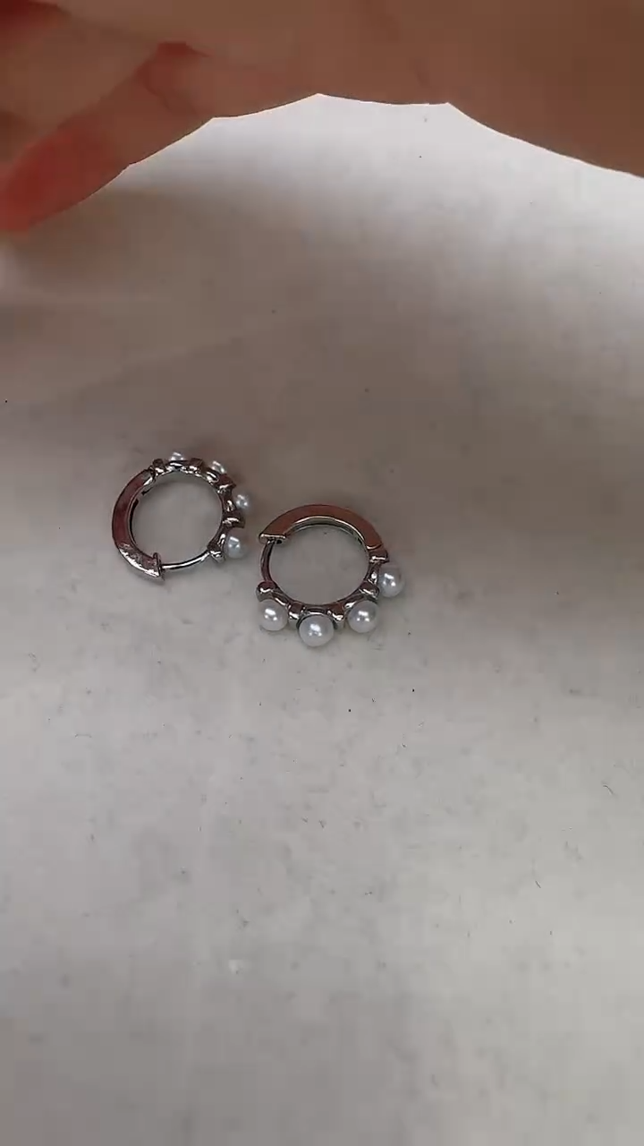 【闪购商品】合金淡水珍珠耳饰四珠耳扣