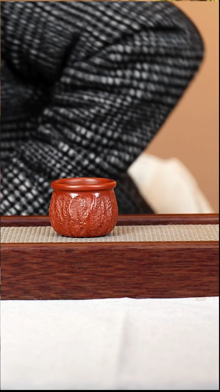 茶杯紫砂供春杯红泥60CC-004