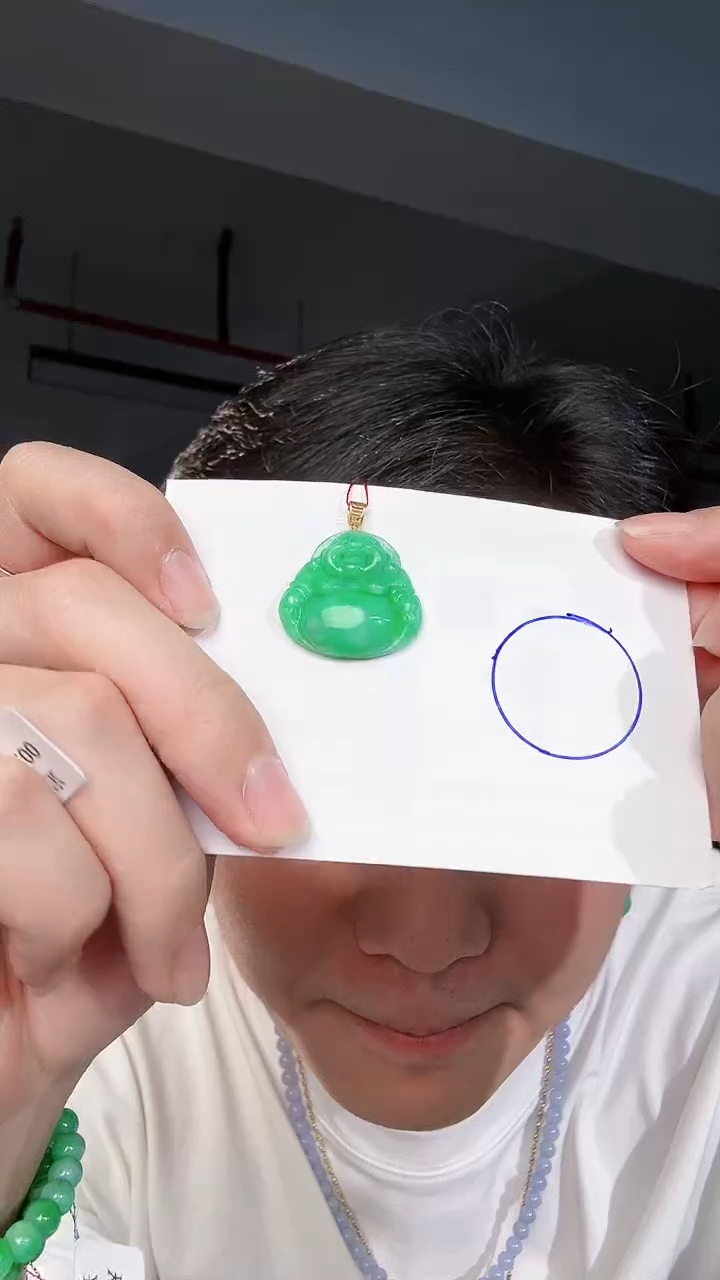 【闪购商品】翡翠颈饰18K金镶嵌缅料A货翡翠/支持复检/一件