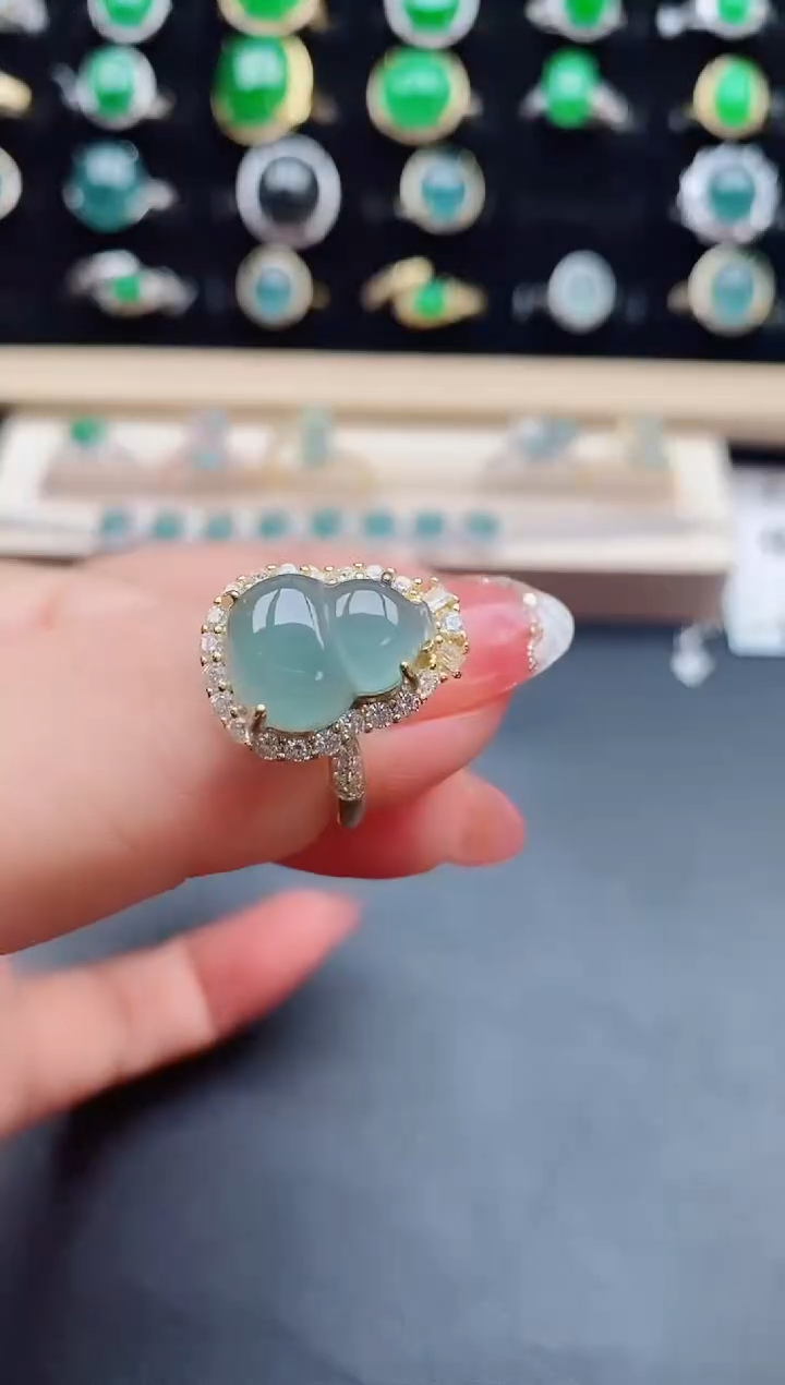 【闪购商品】翡翠戒指银S925镶嵌0800