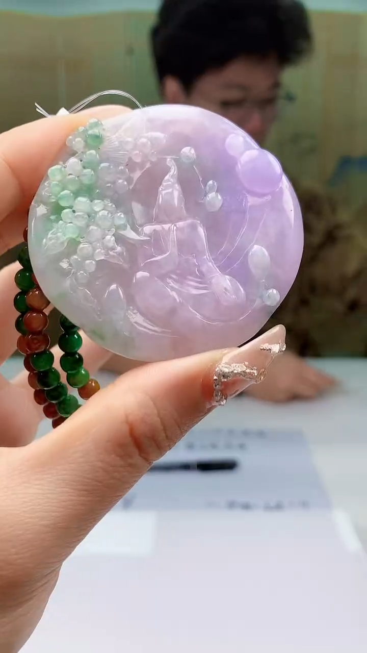 【闪购商品】定制翡翠未镶嵌4688ty-毛货挂件赠珠链144
