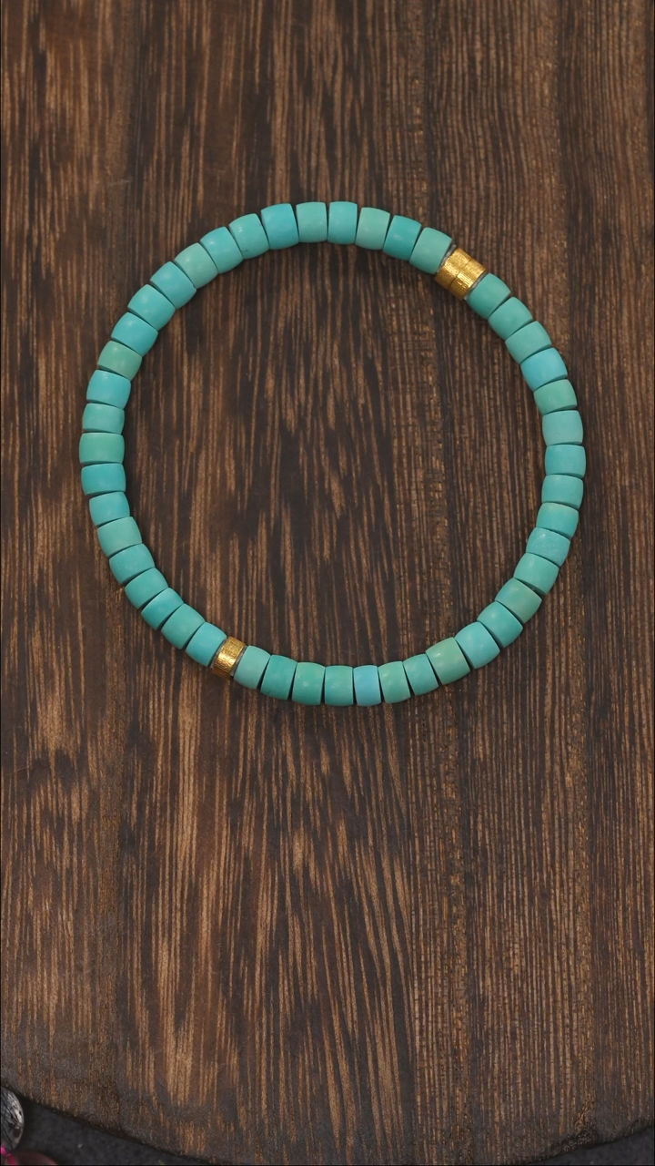 【闪购商品】绿松石手链18K金镶嵌1