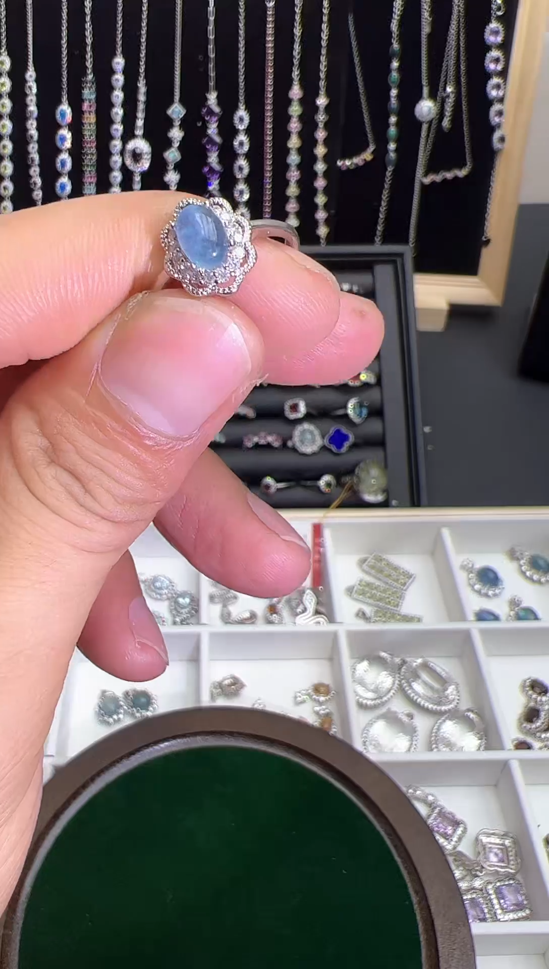 【闪购商品】海蓝宝石戒圈银S925镶嵌0000