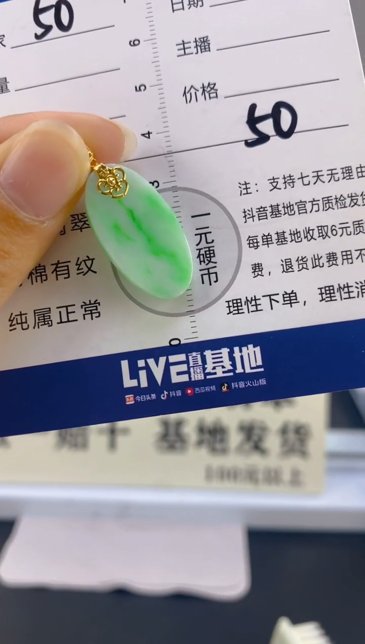 【闪购商品】翡翠颈饰18K金镶嵌天然A货翡翠