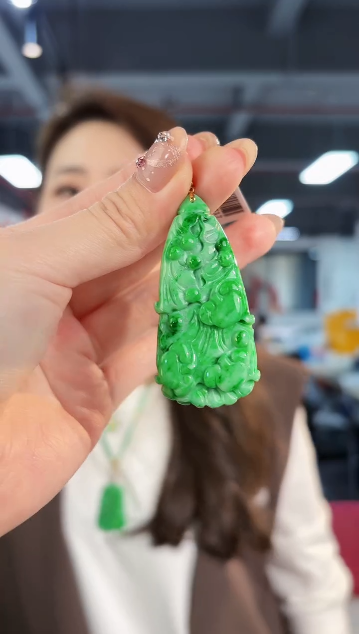 【闪购商品】翡翠颈饰18K金镶嵌缅料A货/支持复检/一件