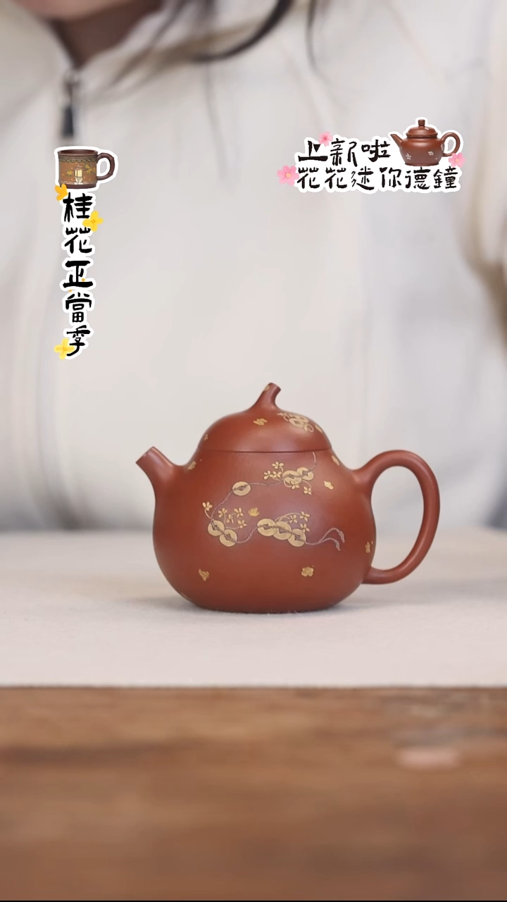 茶壶紫砂朱泥桂花铜钱 茄瓜 