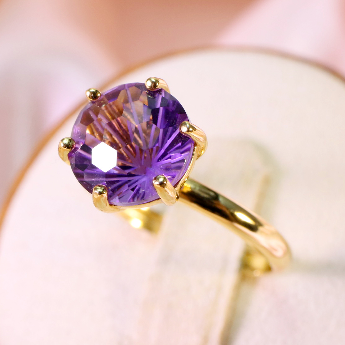 天然紫水晶戒指气质轻奢星穹漫旅系列