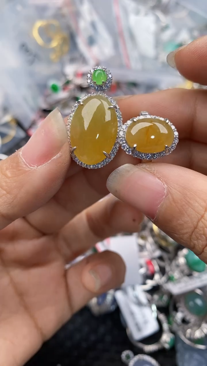 银S925镶嵌戒指翡翠88--5