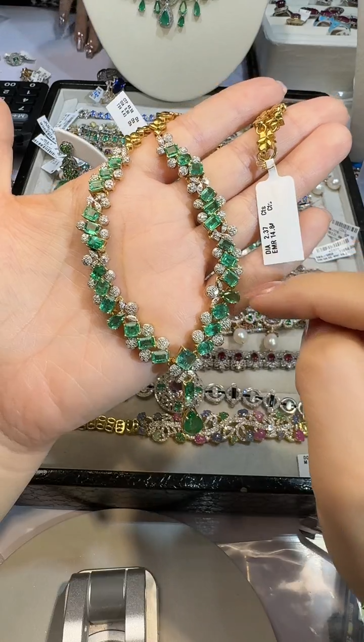 【闪购商品】定制祖母绿套链未镶嵌套链