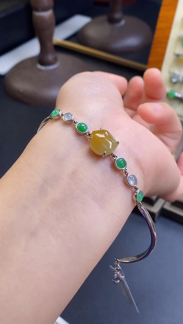 颈饰银S925镶嵌翡翠12567