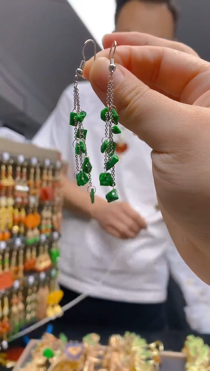 【闪购商品】翡翠耳饰银S925镶嵌0291翡翠耳钩