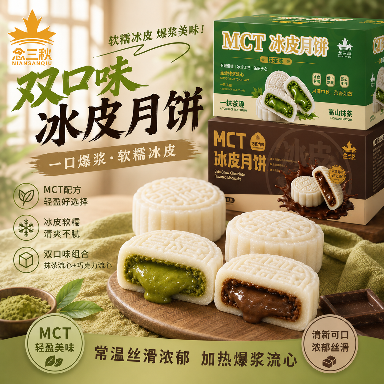 【领卷立减10元】MCT巧克力冰皮月饼纯可可生巧中秋送礼下午