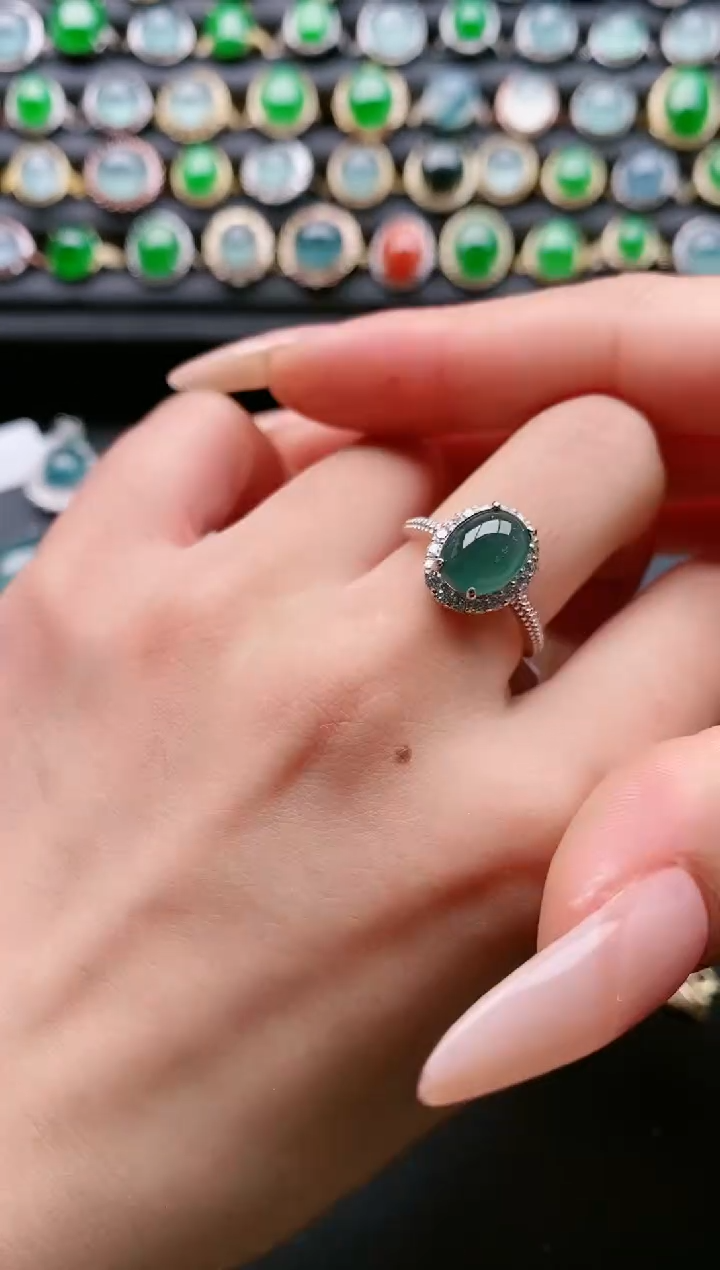 【闪购商品】翡翠戒指银S925镶嵌11111111
