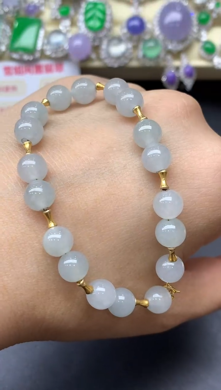 18K金镶嵌手链翡翠198-中国好珍宝