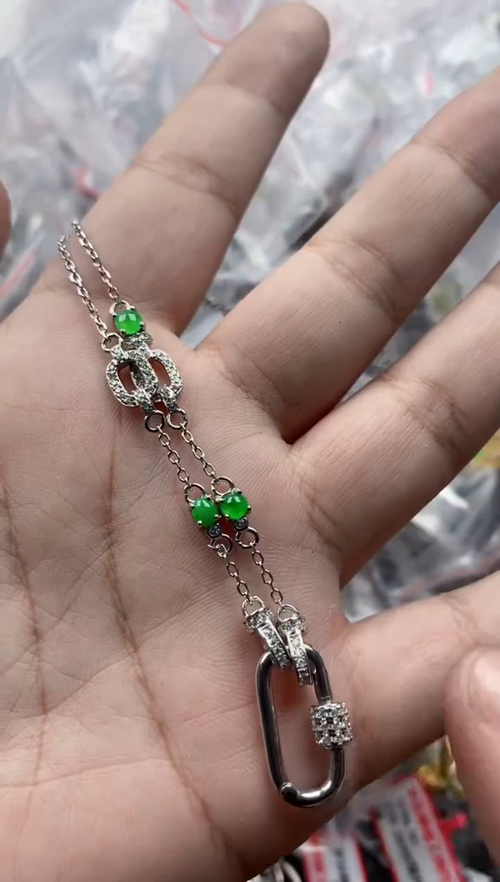 银S925镶嵌戒指翡翠999----9