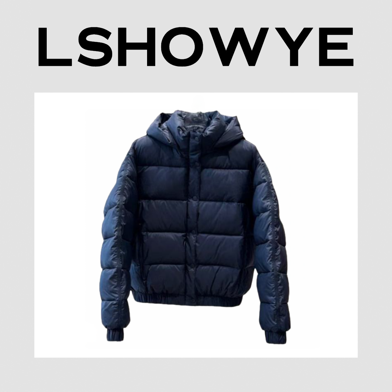 LSHOWYE｜条纹可脱卸帽收腰羽绒服 A23007
