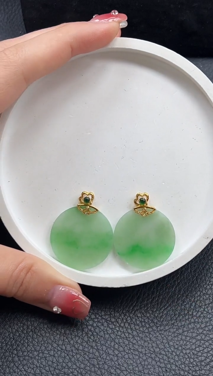 【闪购商品】翡翠颈饰18K金镶嵌无事牌多样性发1件