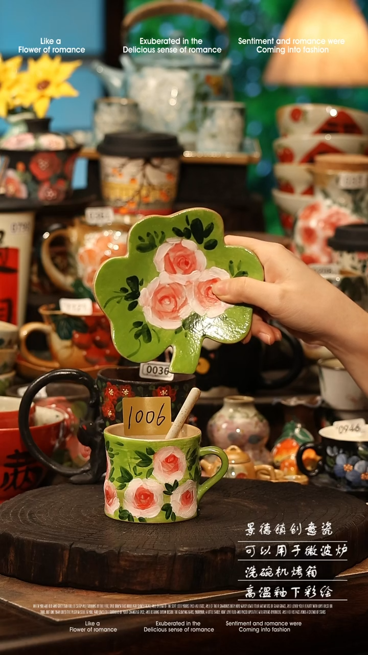 陶瓷景德镇高温釉下彩手工手绘款式@A1006@