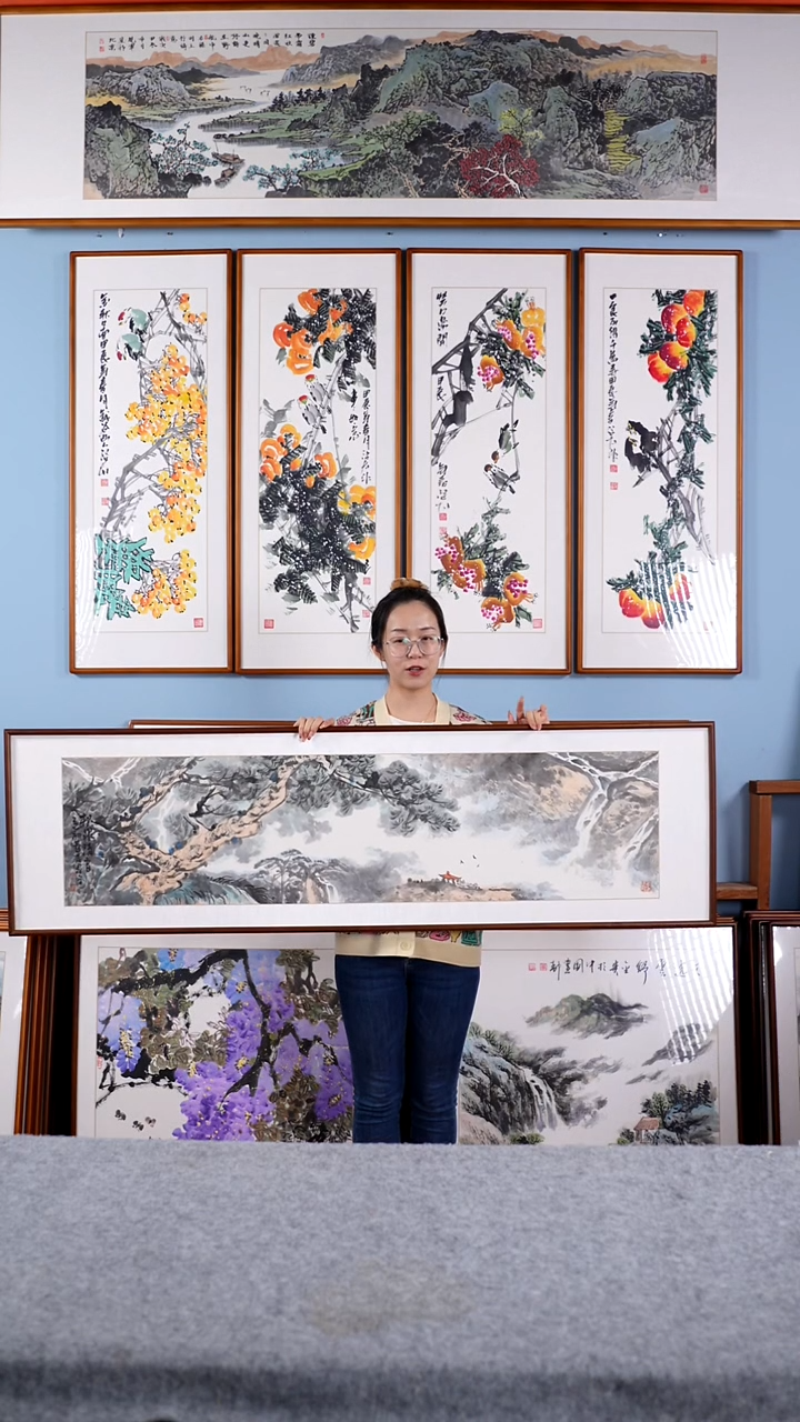 【闪购商品】国画隗寿群《松泉清音》纯手绘含框162*47