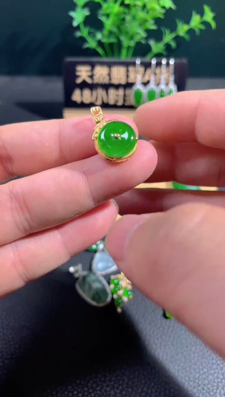 【闪购商品】翡翠颈饰18K金镶嵌翡翠