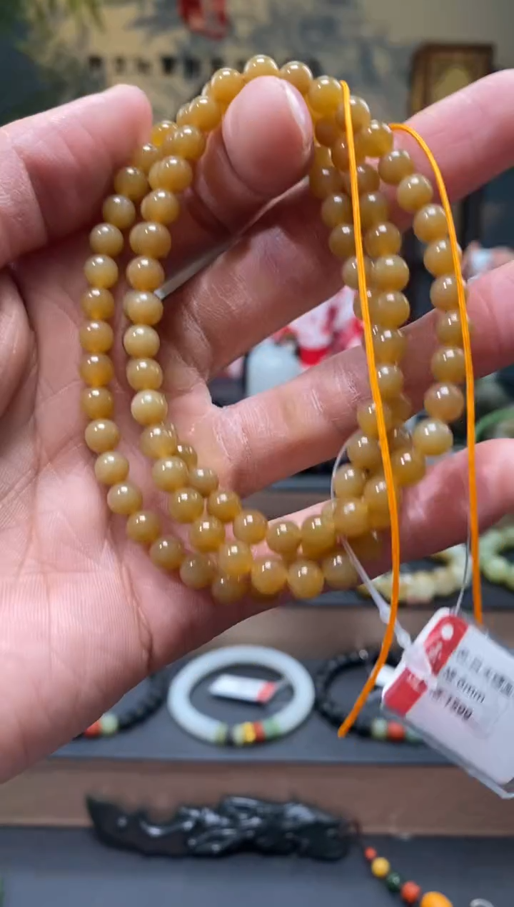 【闪购商品】和田玉-未镶嵌6mm且末糖圆珠108