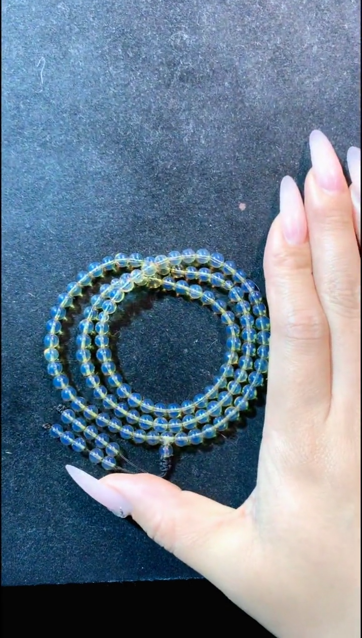 【闪购商品】琥珀珠宝奇石未镶嵌5MM墨西哥蓝珀108