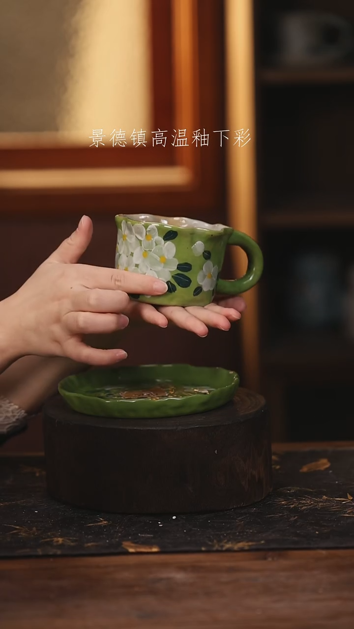 陶瓷景德镇高温釉下手绘陶瓷@L004@