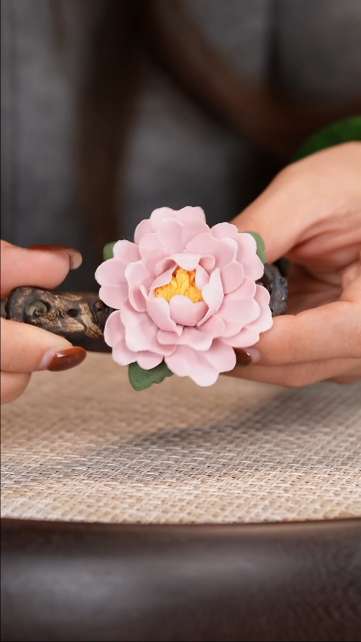 紫砂茶具莲花香插