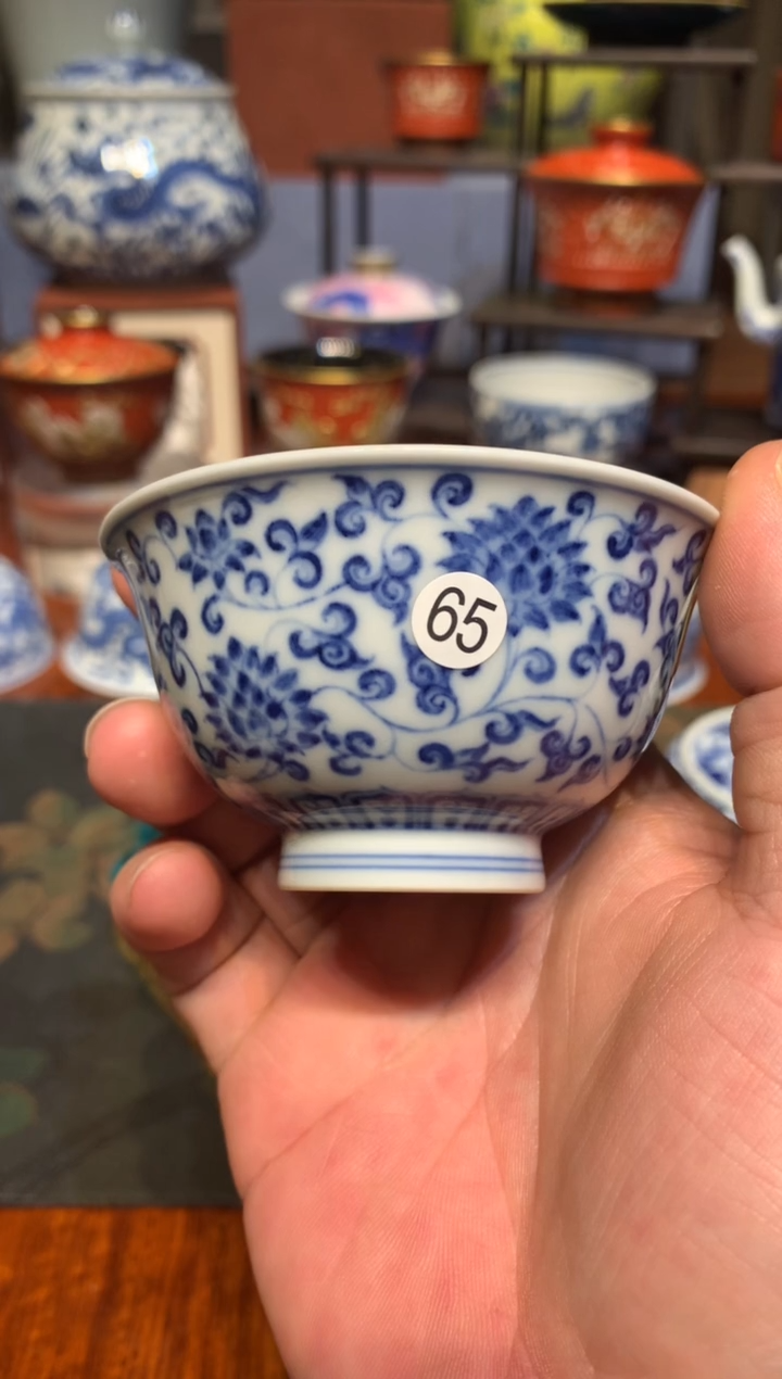 韦**✨65青花缠枝莲杯子xwy201