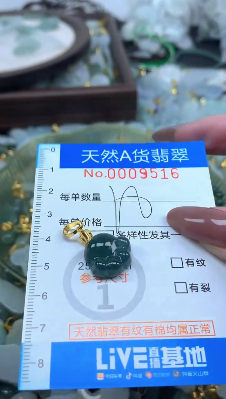 颈饰未镶嵌翡翠净货挂件-9516