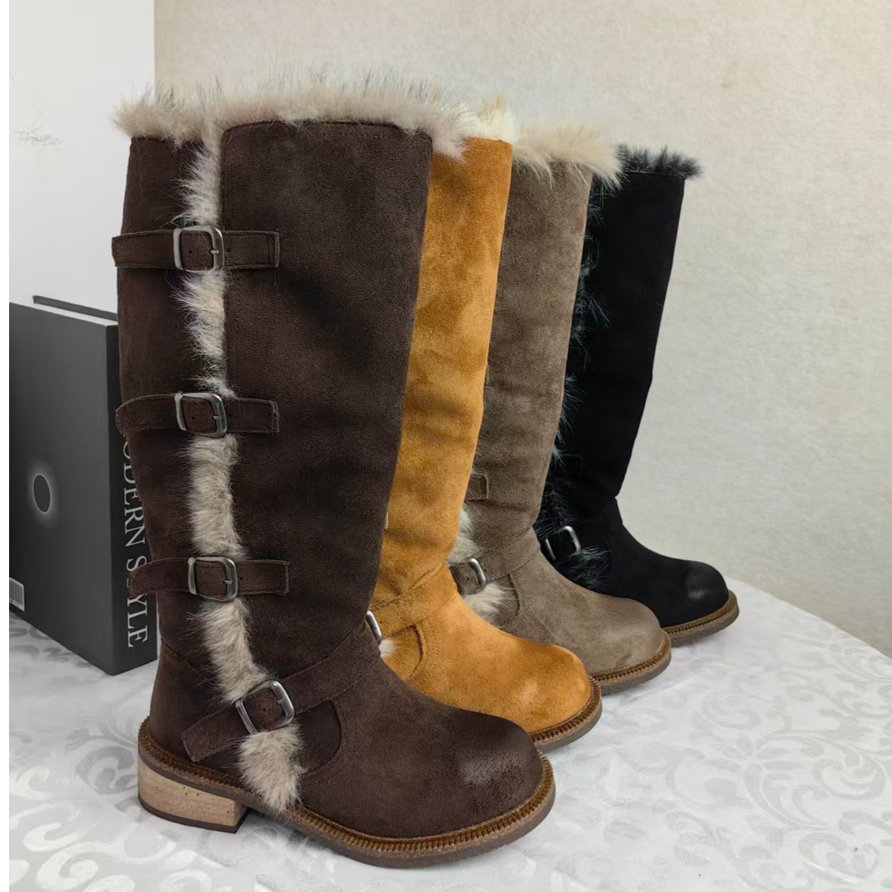 时装靴秋冬靴子时尚雪地靴过膝女鞋高筒靴保暖百搭加绒冬季长筒靴