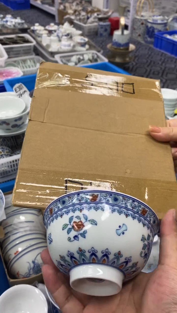 摆件陶景德陶瓷茶具餐具饭碗口径约12