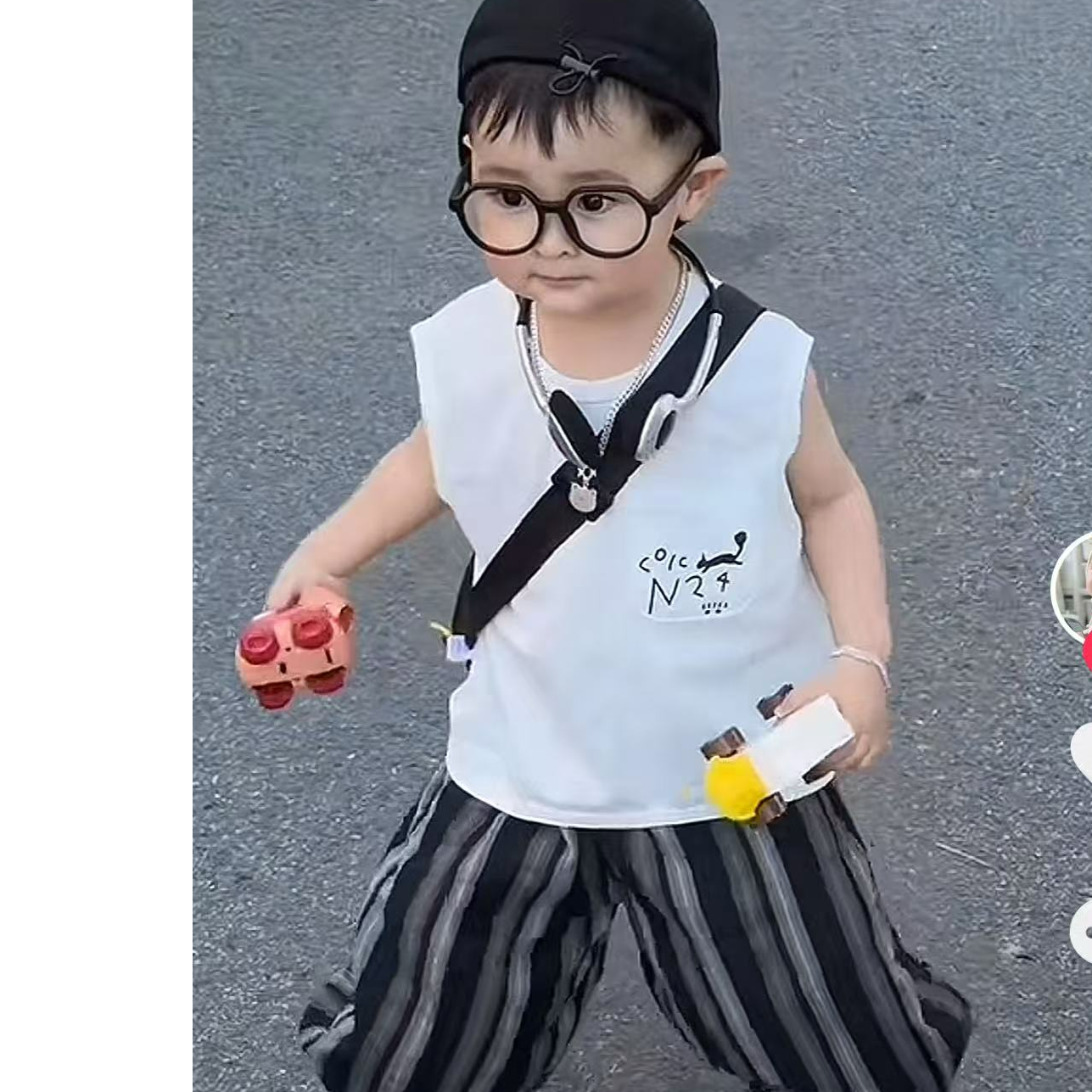 韩版时尚新款百搭男童外出服套装夏季清爽套装