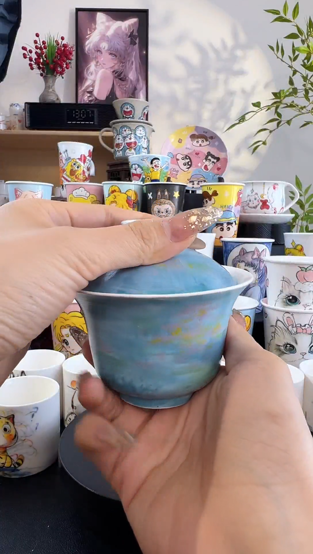 【闪购商品】摆件手工手绘陶瓷小杯杯