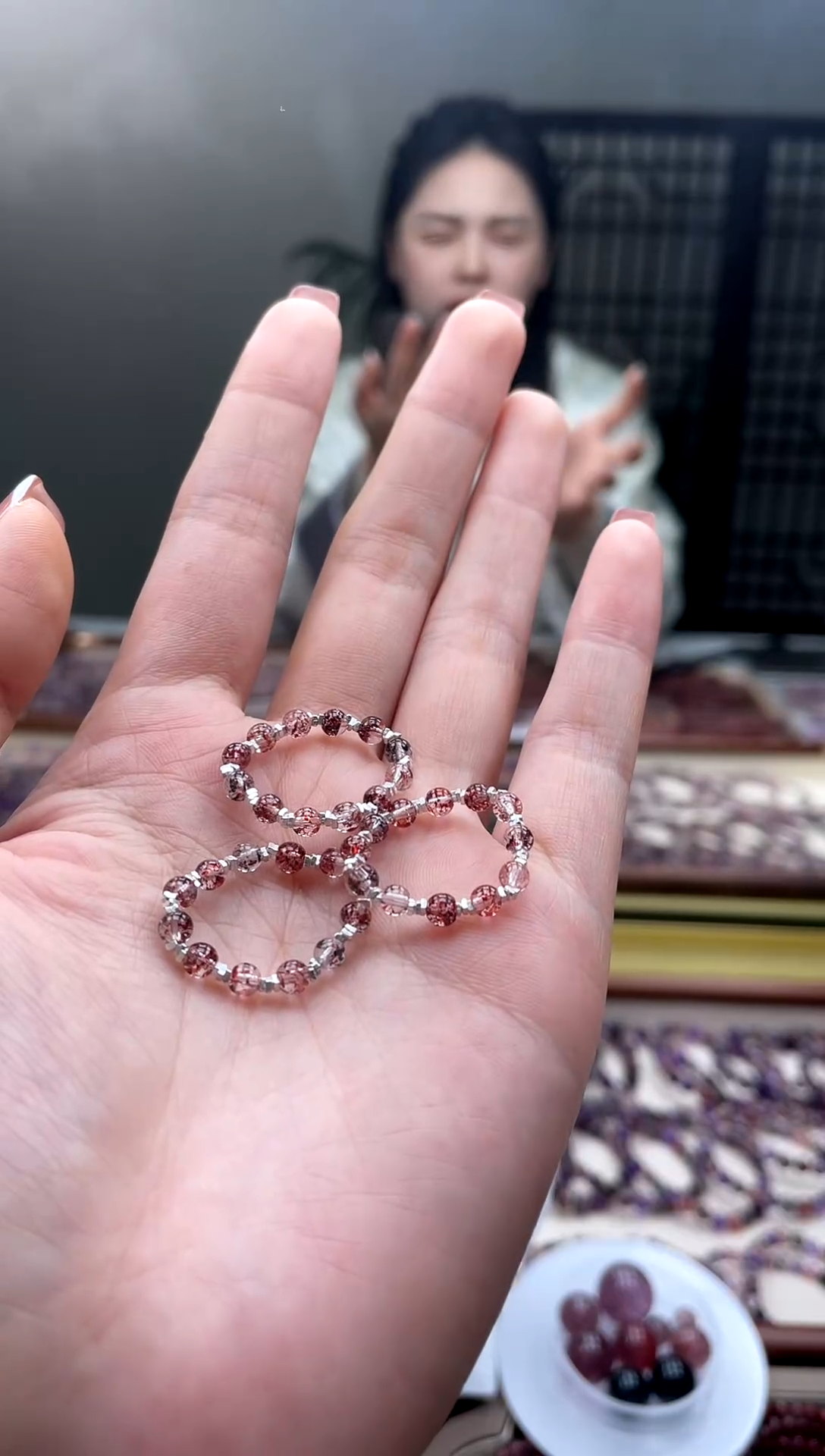 未镶嵌戒指水晶【迎迎甄选】超七金草莓戒指  多样性发一