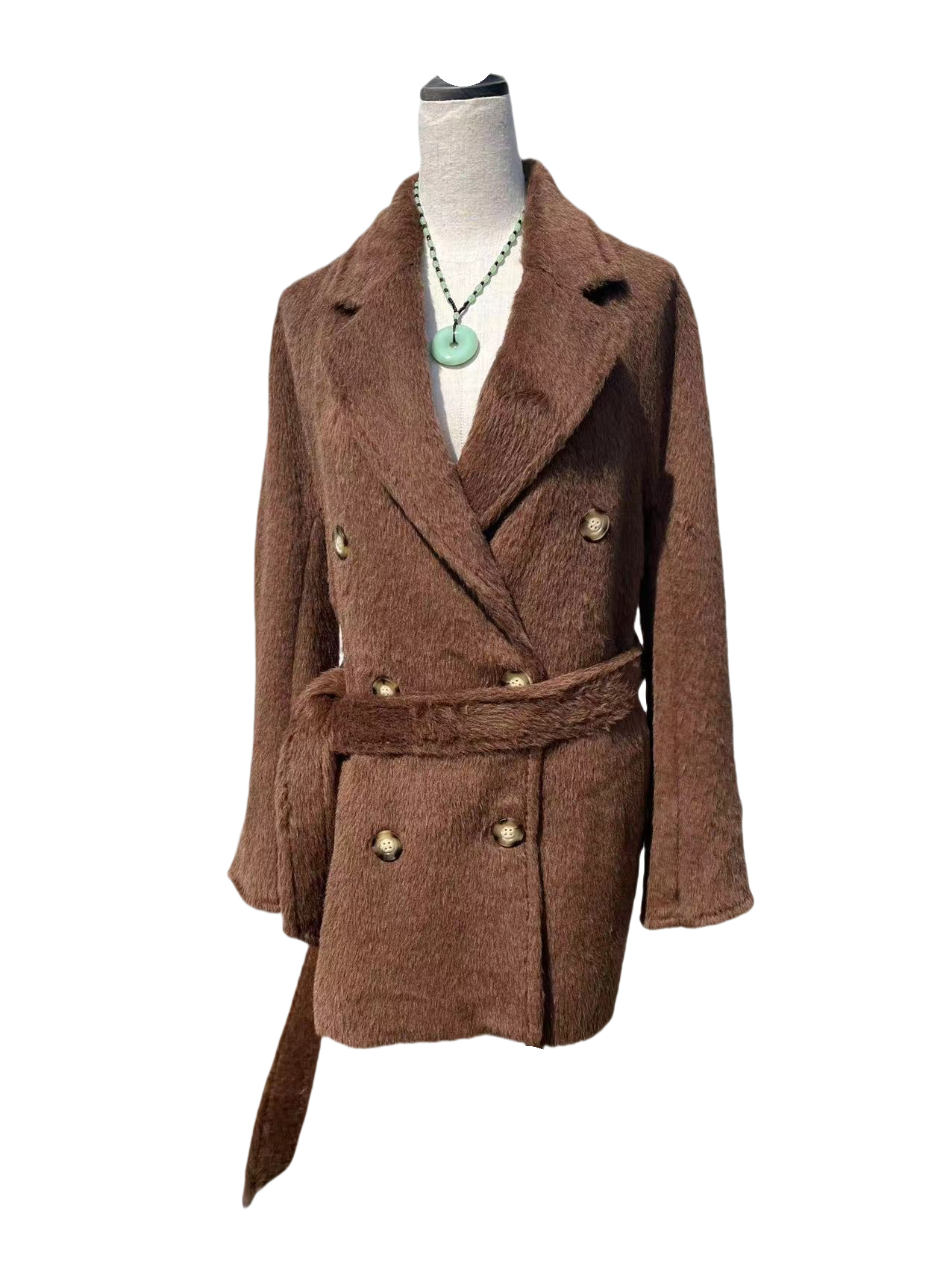 2025进扣秘鲁苏利羊驼小个子时尚气质双排扣大衣SL802