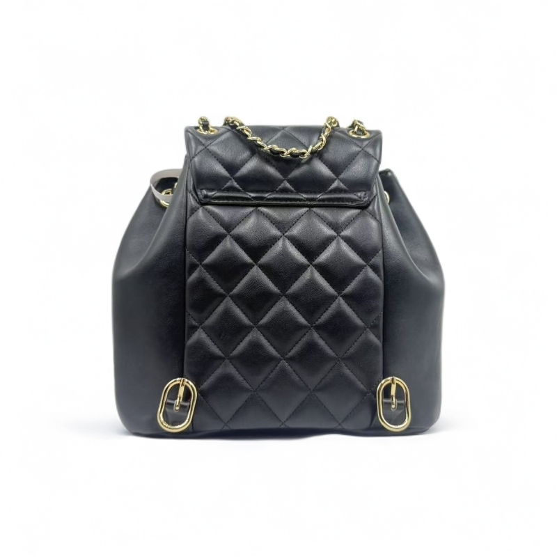 LQ-WITH-QUEEN真皮女包双肩小书包黑色10898