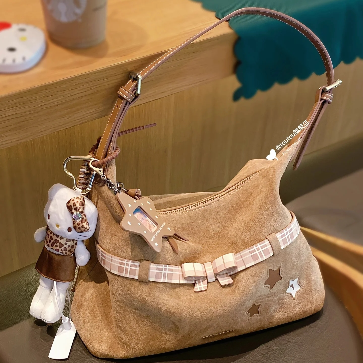 TOUTOU透透2025秋冬新款星星托特包大容量hobo腋下百搭通勤斜挎包